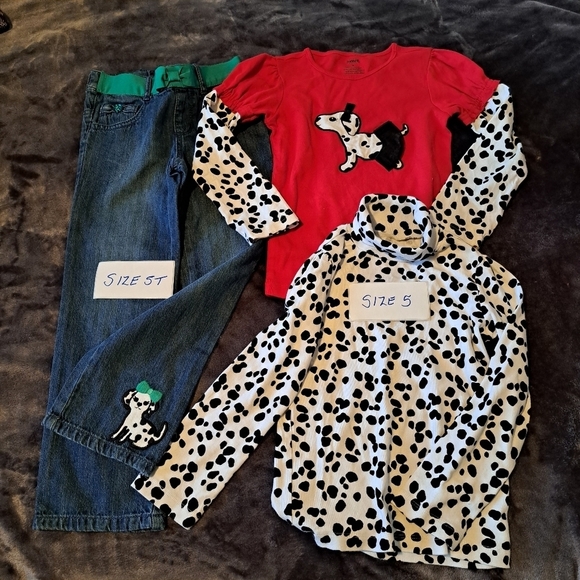 Gymboree girls size 5 & 5T dalmations 2 tops 1 pants - Picture 1 of 4
